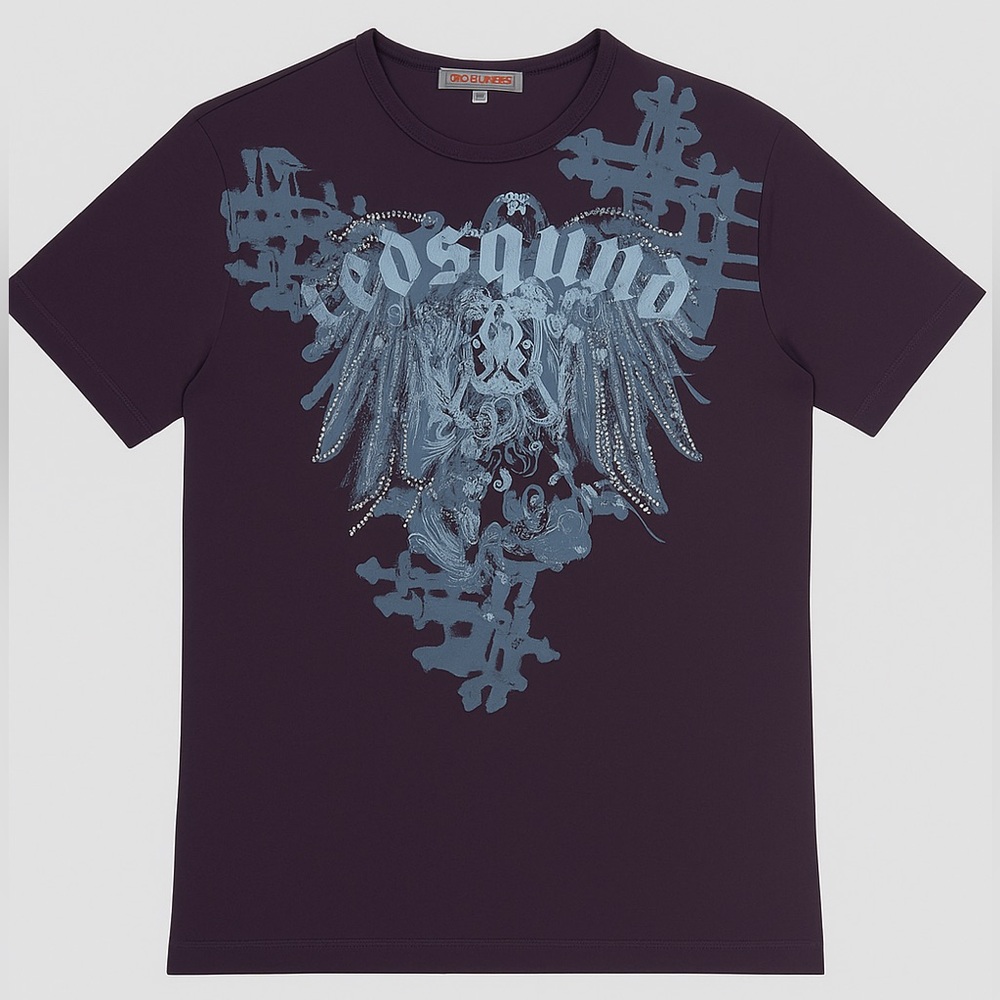 Red Squad Men's Dark Purple Graphic Tee with Crystal’s